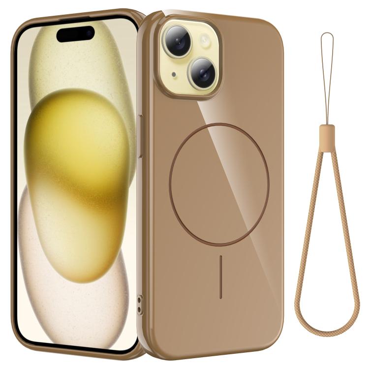 Glossy TPU Shockproof MagSafe Phone Case with Lanyard, For iPhone 15, For iPhone 14 Plus, For iPhone 14, For iPhone 14 Pro