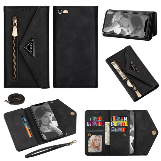 Premium leather flip case with card slots and photo frame for iPhone 6, 7, 8, SE
