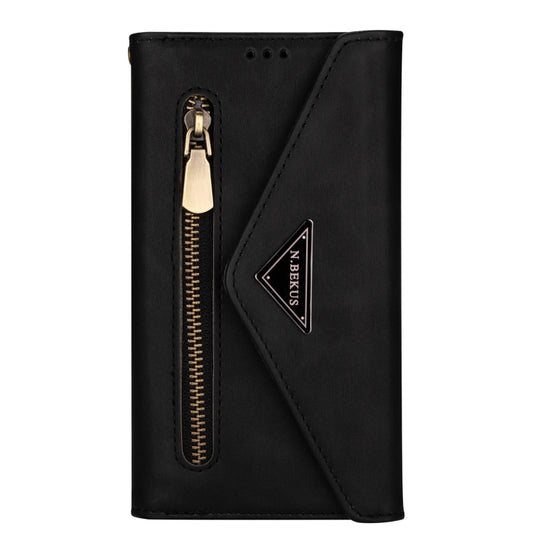Skin feel texture zipper wallet case iPhone XR with photo frame holder