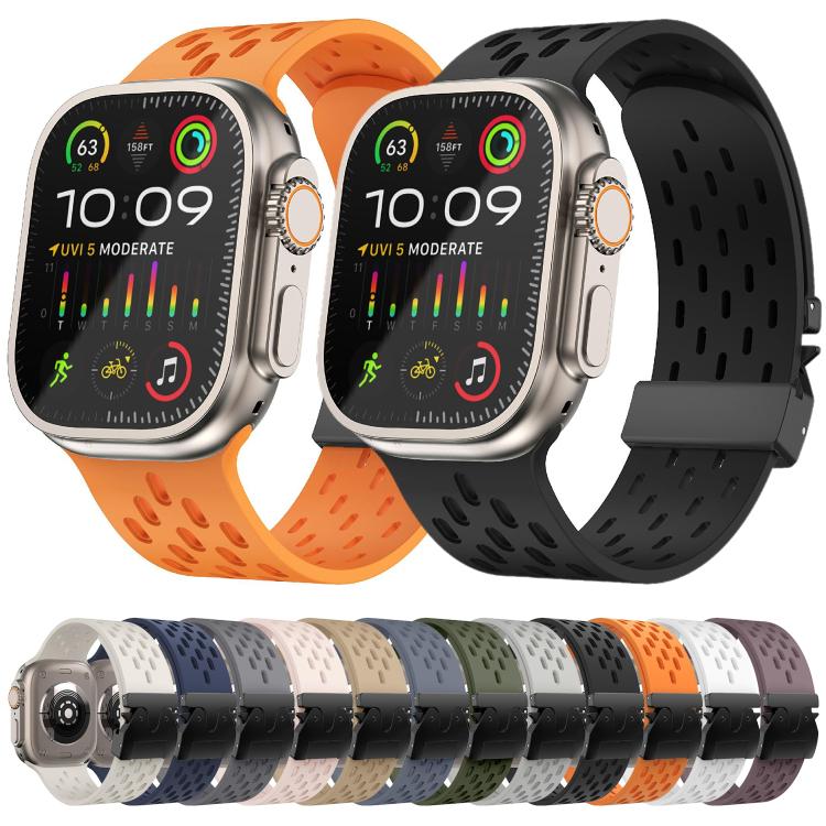 Kalebol Mesh Umbrella Buckle Silicone Watch Strap, For Apple Watch 46mm / 49mm / 45mm / 44mm, For Apple Watch 42mm / 41mm / 40mm / 38mm