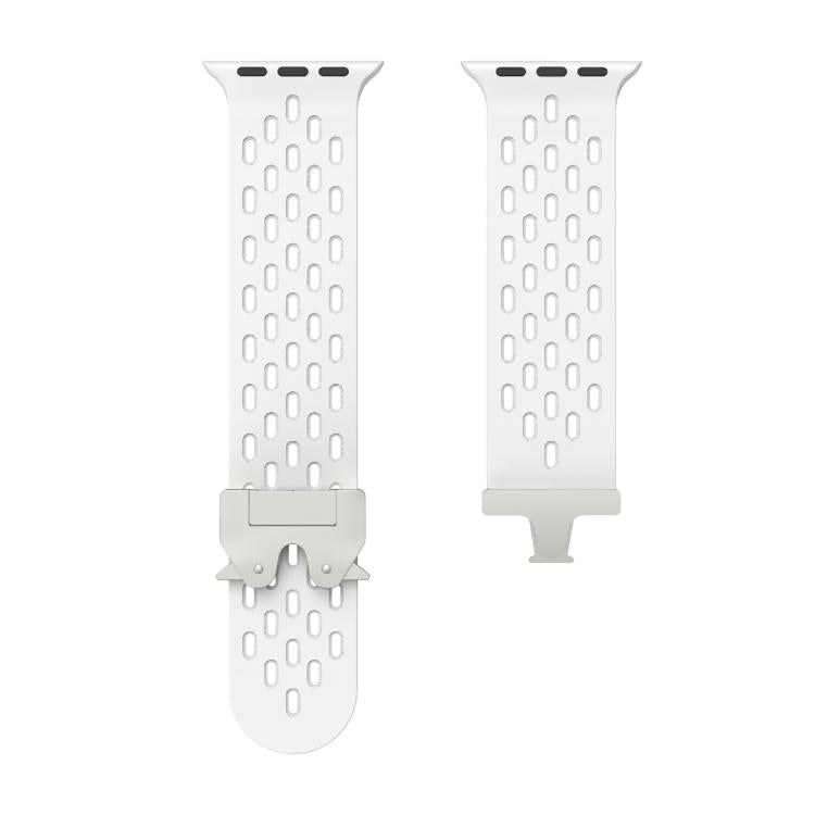 Kalebol Mesh Silver Umbrella Buckle Silicone Strap, For Apple Watch 46mm / 49mm / 45mm / 44mm, For Apple Watch 42mm / 41mm / 40mm / 38mm