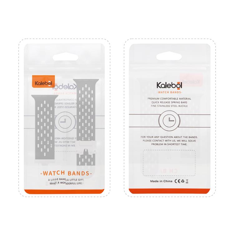 Kalebol Mesh Silver Umbrella Buckle Silicone Strap, For Apple Watch 46mm / 49mm / 45mm / 44mm, For Apple Watch 42mm / 41mm / 40mm / 38mm