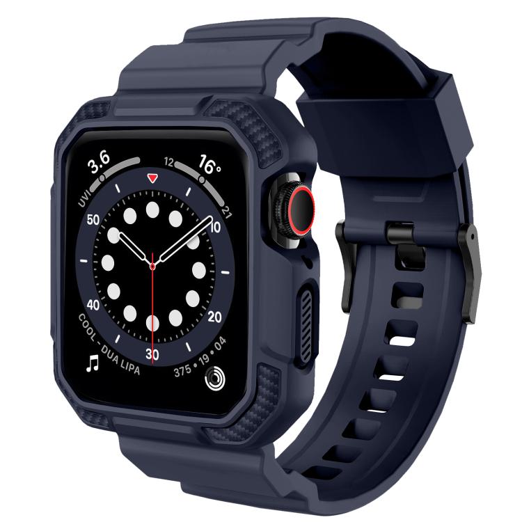 VIETAO Carbon Fiber Silicone Strap, For Apple Watch 46mm / 45mm / 44mm / 42mm, For Apple Watch 42mm / 41mm / 40mm / 38mm