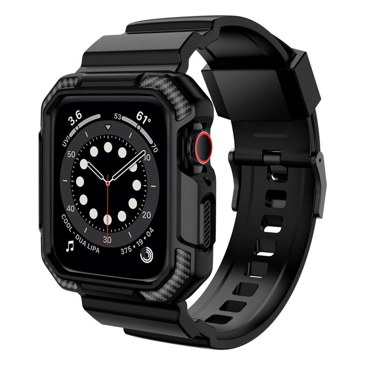VIETAO Carbon Fiber Silicone Strap, For Apple Watch 46mm / 45mm / 44mm / 42mm, For Apple Watch 42mm / 41mm / 40mm / 38mm