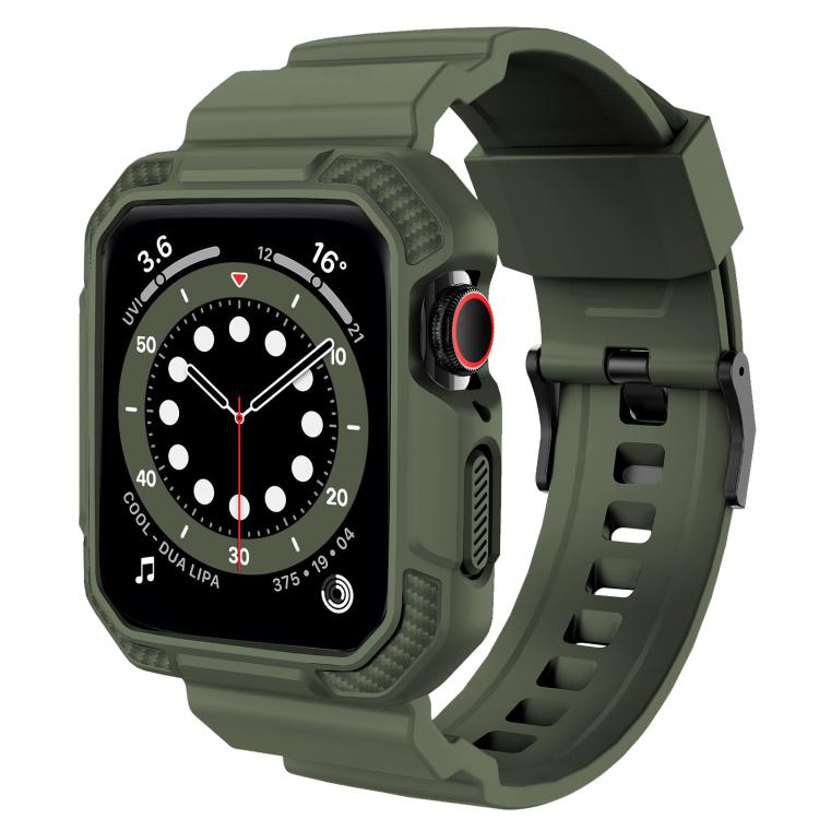 VIETAO Carbon Fiber Silicone Strap, For Apple Watch 46mm / 45mm / 44mm / 42mm, For Apple Watch 42mm / 41mm / 40mm / 38mm