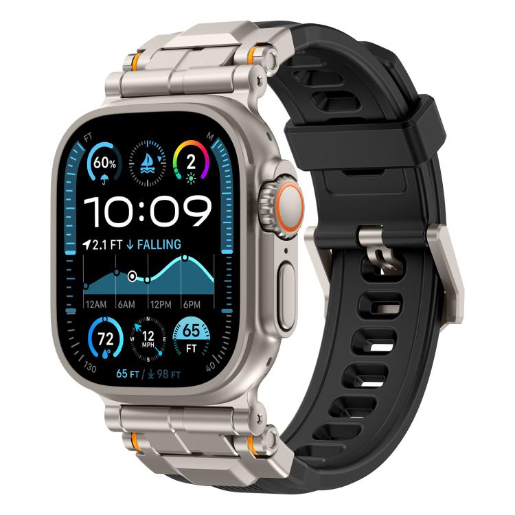 Alloy Connector Silicone Watch Strap, For Apple Watch 46mm / 49mm / 45mm / 44mm