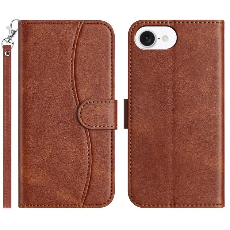 Dual-Folded S-shape Leather Phone Case, For iPhone 17 Pro Max, For iPhone 17 Pro, For iPhone 17, For iPhone 17 Air