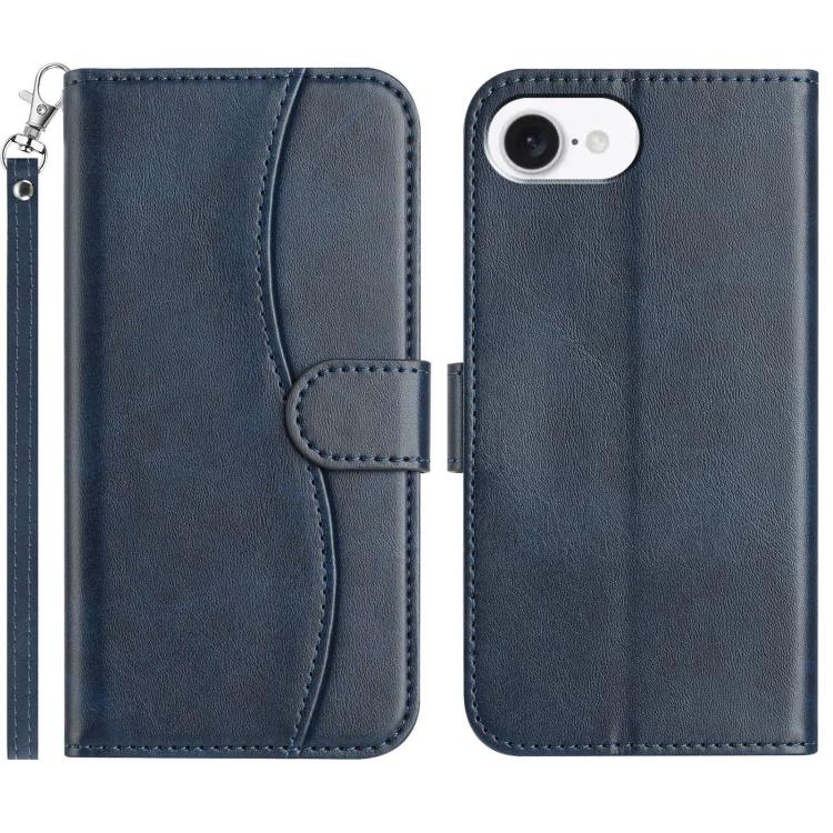 Dual-Folded S-shape Leather Phone Case, For iPhone 17 Pro Max, For iPhone 17 Pro, For iPhone 17, For iPhone 17 Air