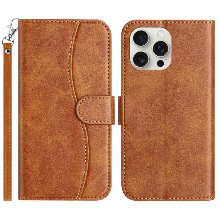 Dual-Folded S-shape Leather Phone Case, For iPhone 16e, For iPhone 16 Pro Max, For iPhone 16 Pro, For iPhone 16 Plus