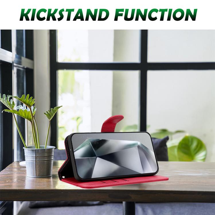 Dual-Folded S-shape Leather Phone Case, For iPhone 16, For iPhone 15 Pro Max, For iPhone 15 Pro, For iPhone 15 Plus