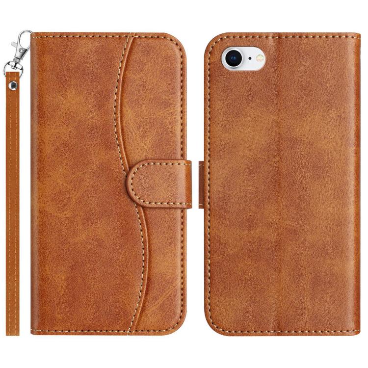 Dual-Folded S-shape Leather Phone Case, For iPhone 14 Pro Max, For iPhone 7 / 8 / SE 2022, For iPhone 13 Pro Max, For iPhone 13 Pro