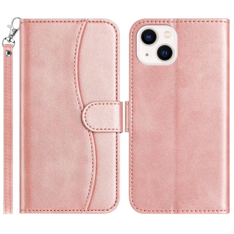 Dual-Folded S-shape Leather Phone Case, For iPhone 13, For iPhone 13 mini, For iPhone 12 / 12 Pro, For iPhone 12 Pro Max