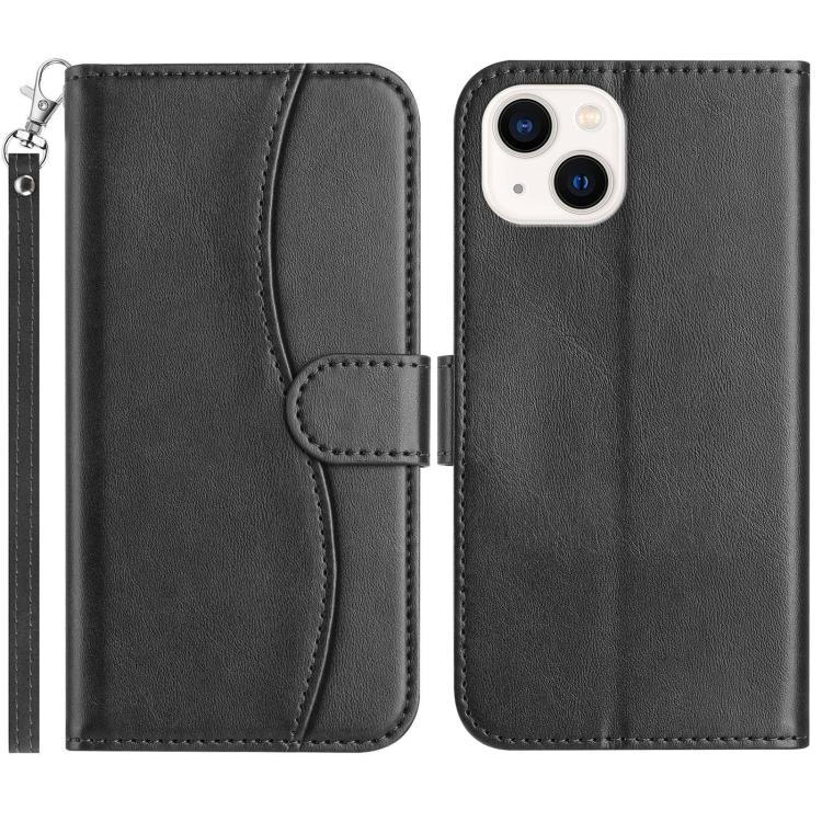 Dual-Folded S-shape Leather Phone Case, For iPhone 13, For iPhone 13 mini, For iPhone 12 / 12 Pro, For iPhone 12 Pro Max