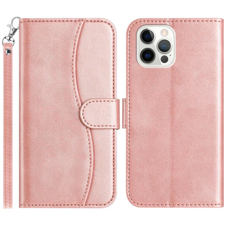 Dual-Folded S-shape Leather Phone Case, For iPhone 13, For iPhone 13 mini, For iPhone 12 / 12 Pro, For iPhone 12 Pro Max