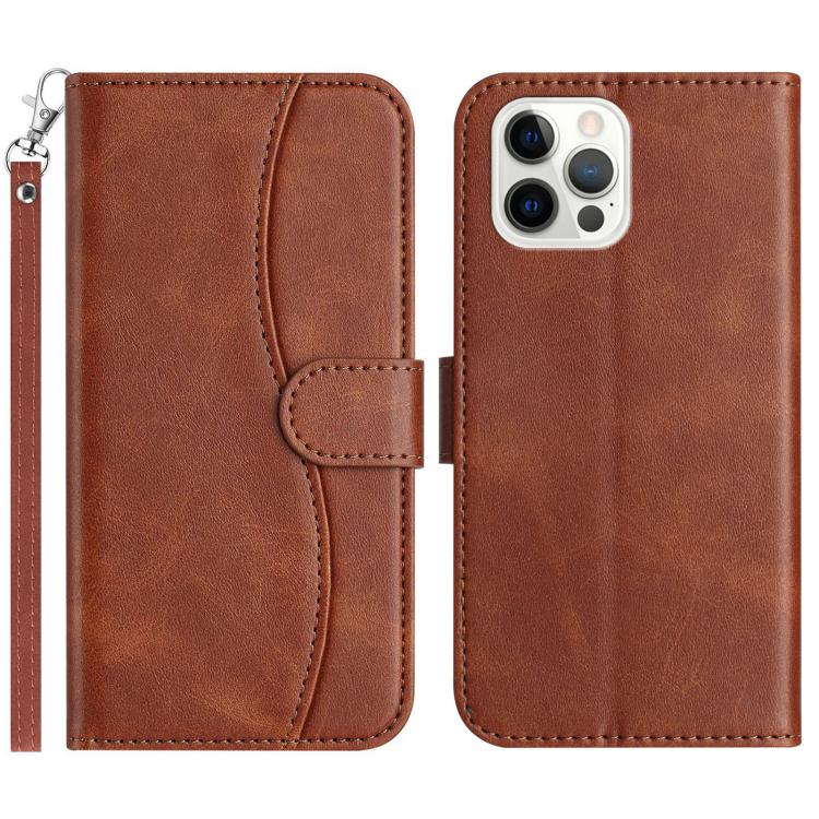 Dual-Folded S-shape Leather Phone Case, For iPhone 13, For iPhone 13 mini, For iPhone 12 / 12 Pro, For iPhone 12 Pro Max