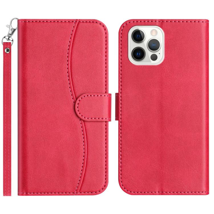 Dual-Folded S-shape Leather Phone Case, For iPhone 13, For iPhone 13 mini, For iPhone 12 / 12 Pro, For iPhone 12 Pro Max