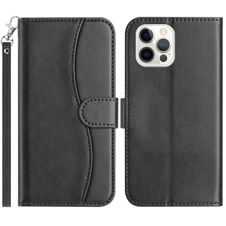 Dual-Folded S-shape Leather Phone Case, For iPhone 13, For iPhone 13 mini, For iPhone 12 / 12 Pro, For iPhone 12 Pro Max