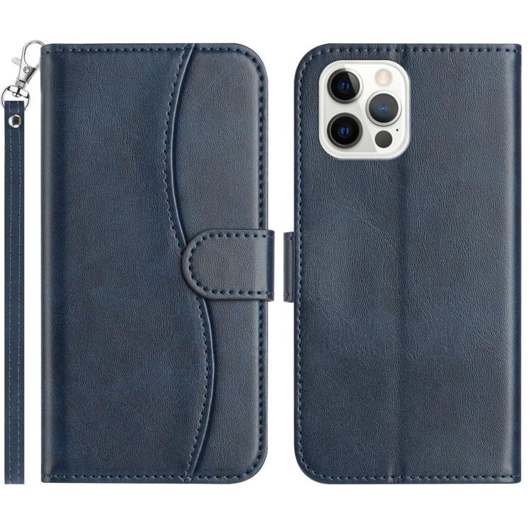 Dual-Folded S-shape Leather Phone Case, For iPhone 13, For iPhone 13 mini, For iPhone 12 / 12 Pro, For iPhone 12 Pro Max