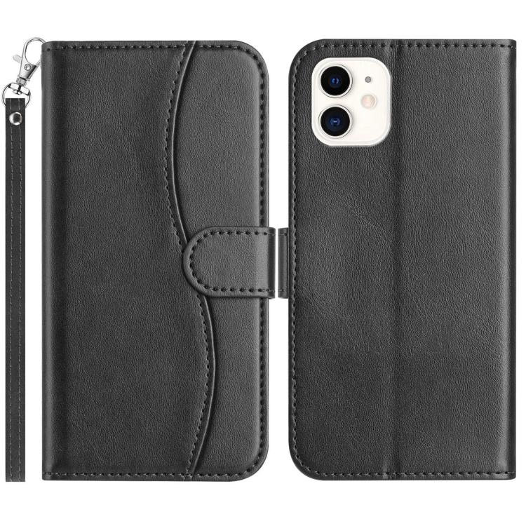Dual-Folded S-shape Leather Phone Case, For iPhone 12 mini, For iPhone 11 Pro Max, For iPhone 11, For iPhone 11 Pro