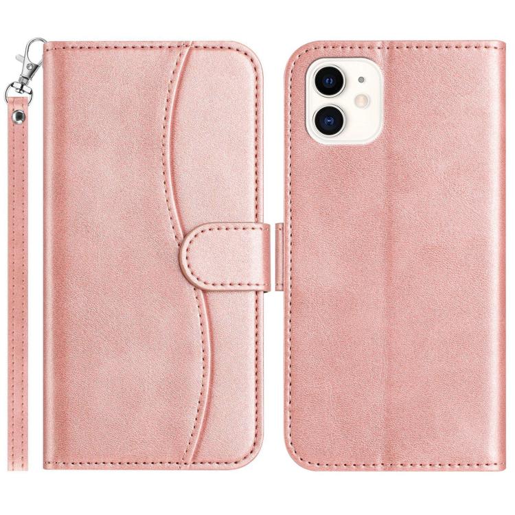 Dual-Folded S-shape Leather Phone Case, For iPhone 12 mini, For iPhone 11 Pro Max, For iPhone 11, For iPhone 11 Pro