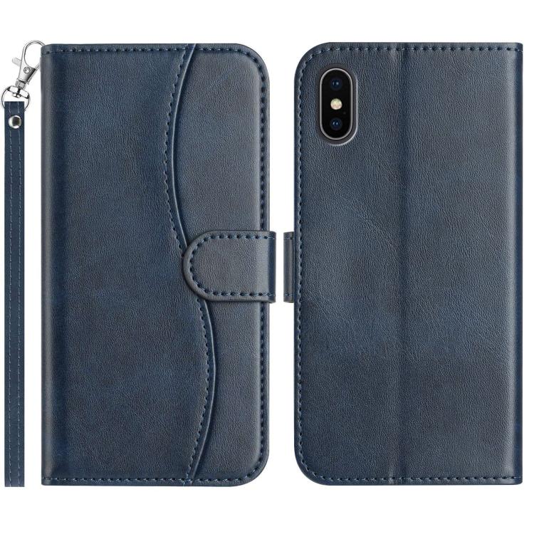 Dual-Folded S-shape Leather Phone Case, For iPhone X / XS, For iPhone XR, For iPhone XS Max, For iPhone 7 Plus / 8 Plus