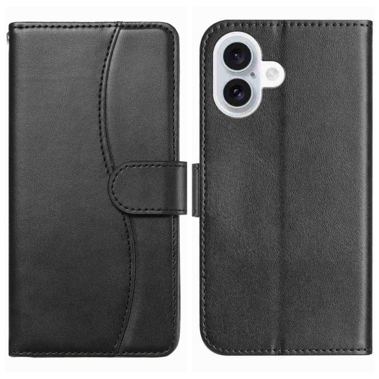 Dual-Folded S-shape Leather Phone Case, For iPhone 17 Pro Max, For iPhone 17 Pro, For iPhone 17, For iPhone 17 Air