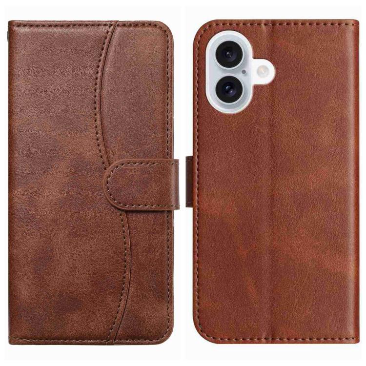Dual-Folded S-shape Leather Phone Case, For iPhone 17 Pro Max, For iPhone 17 Pro, For iPhone 17, For iPhone 17 Air