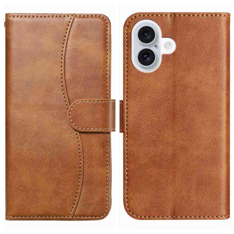 Dual-Folded S-shape Leather Phone Case, For iPhone 17 Pro Max, For iPhone 17 Pro, For iPhone 17, For iPhone 17 Air
