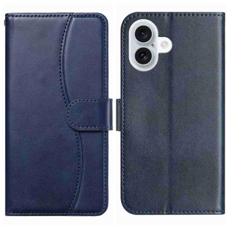 Dual-Folded S-shape Leather Phone Case, For iPhone 17 Pro Max, For iPhone 17 Pro, For iPhone 17, For iPhone 17 Air