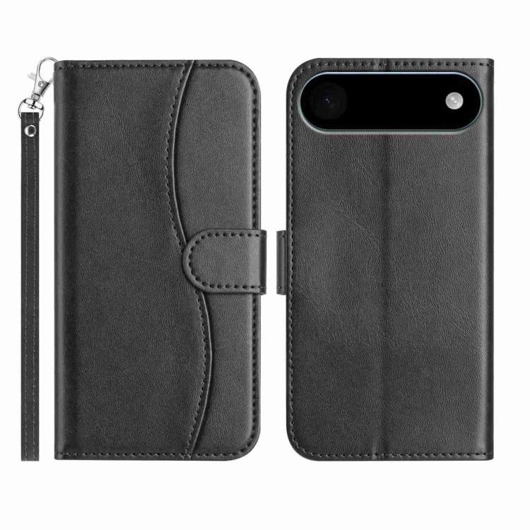 Dual-Folded S-shape Leather Phone Case, For iPhone 17 Pro Max, For iPhone 17 Pro, For iPhone 17, For iPhone 17 Air