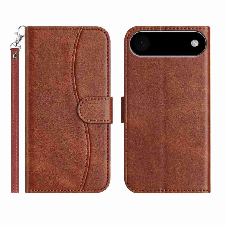 Dual-Folded S-shape Leather Phone Case, For iPhone 17 Pro Max, For iPhone 17 Pro, For iPhone 17, For iPhone 17 Air