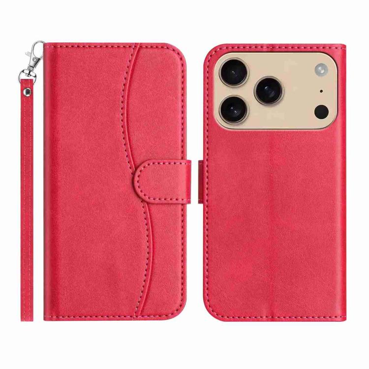 Dual-Folded S-shape Leather Phone Case, For iPhone 17 Pro Max, For iPhone 17 Pro, For iPhone 17, For iPhone 17 Air