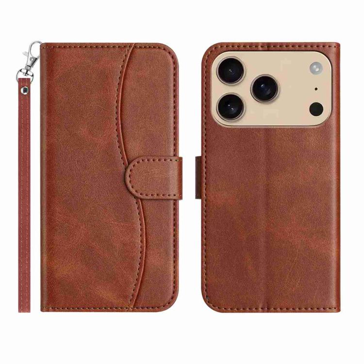 Dual-Folded S-shape Leather Phone Case, For iPhone 17 Pro Max, For iPhone 17 Pro, For iPhone 17, For iPhone 17 Air