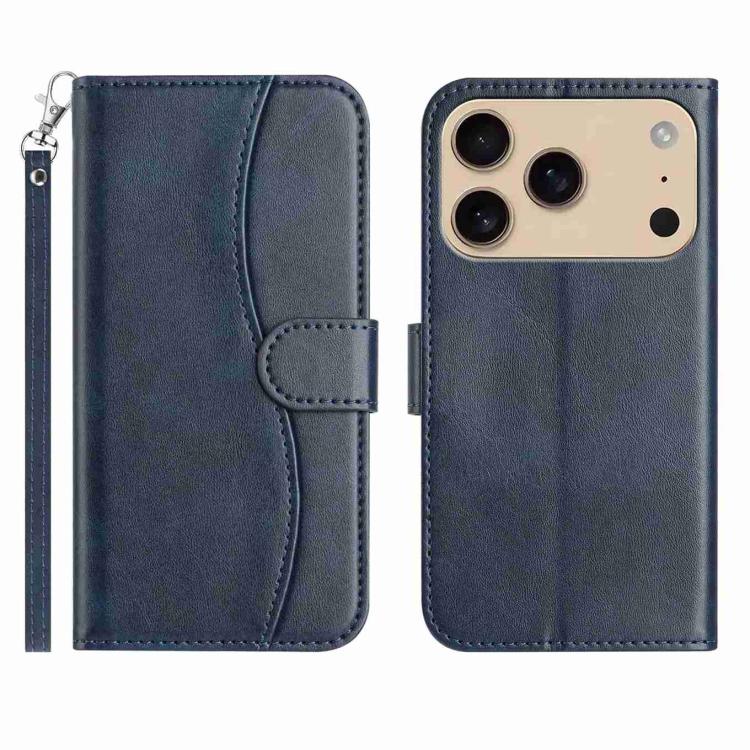 Dual-Folded S-shape Leather Phone Case, For iPhone 17 Pro Max, For iPhone 17 Pro, For iPhone 17, For iPhone 17 Air