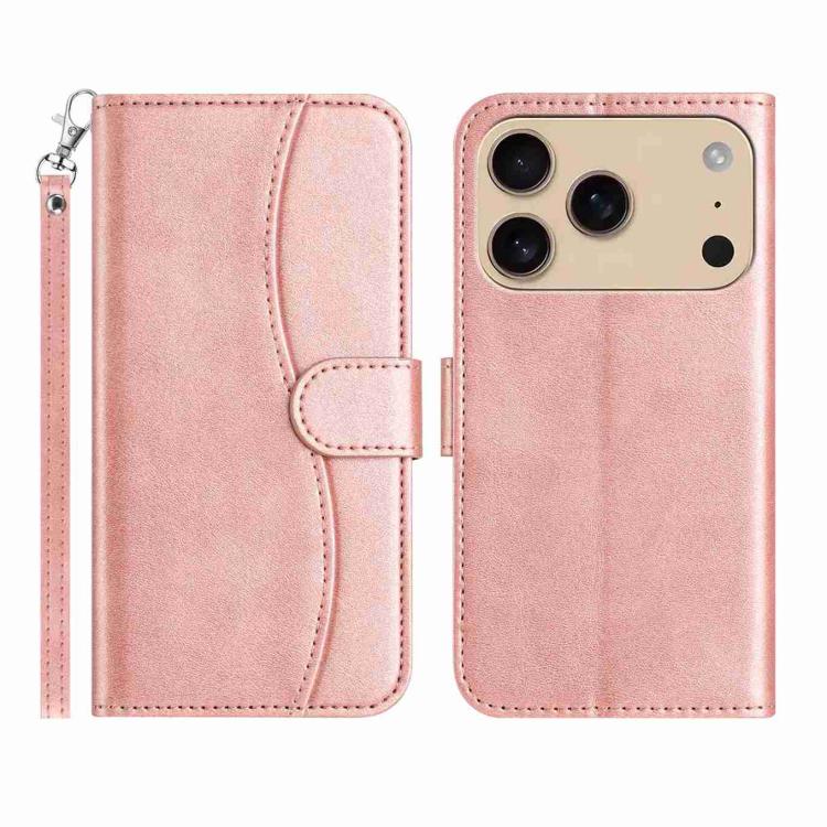 Dual-Folded S-shape Leather Phone Case, For iPhone 17 Pro Max, For iPhone 17 Pro, For iPhone 17, For iPhone 17 Air