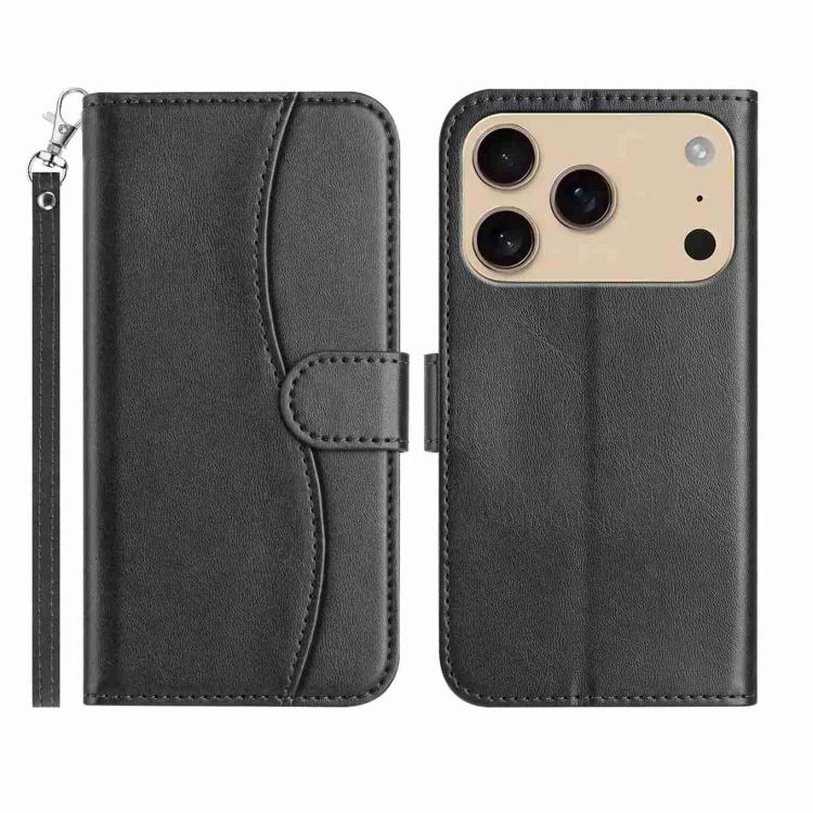 Dual-Folded S-shape Leather Phone Case, For iPhone 17 Pro Max, For iPhone 17 Pro, For iPhone 17, For iPhone 17 Air