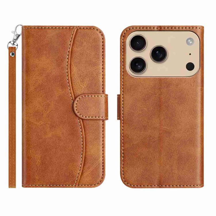 Dual-Folded S-shape Leather Phone Case, For iPhone 17 Pro Max, For iPhone 17 Pro, For iPhone 17, For iPhone 17 Air