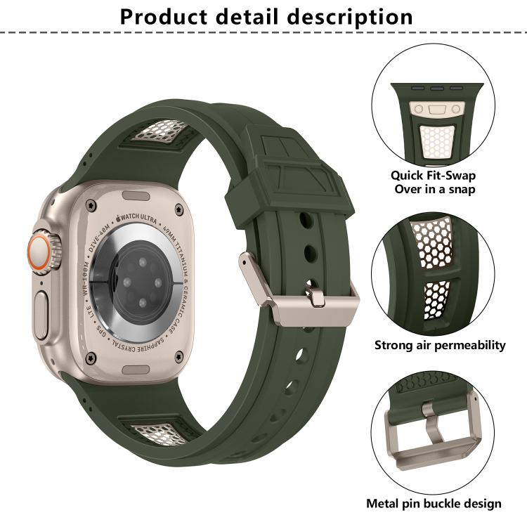Kalebol Honeycomb TPU Titanium Mesh Strap, For Apple Watch 46mm / 49mm / 45mm / 44mm, For Apple Watch 42mm / 41mm / 40mm / 38mm