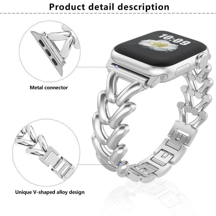 Kalebol V-shaped Zinc Alloy Strap, For Apple Watch 46mm / 49mm / 45mm / 44mm, For Apple Watch 42mm / 41mm / 40mm / 38mm