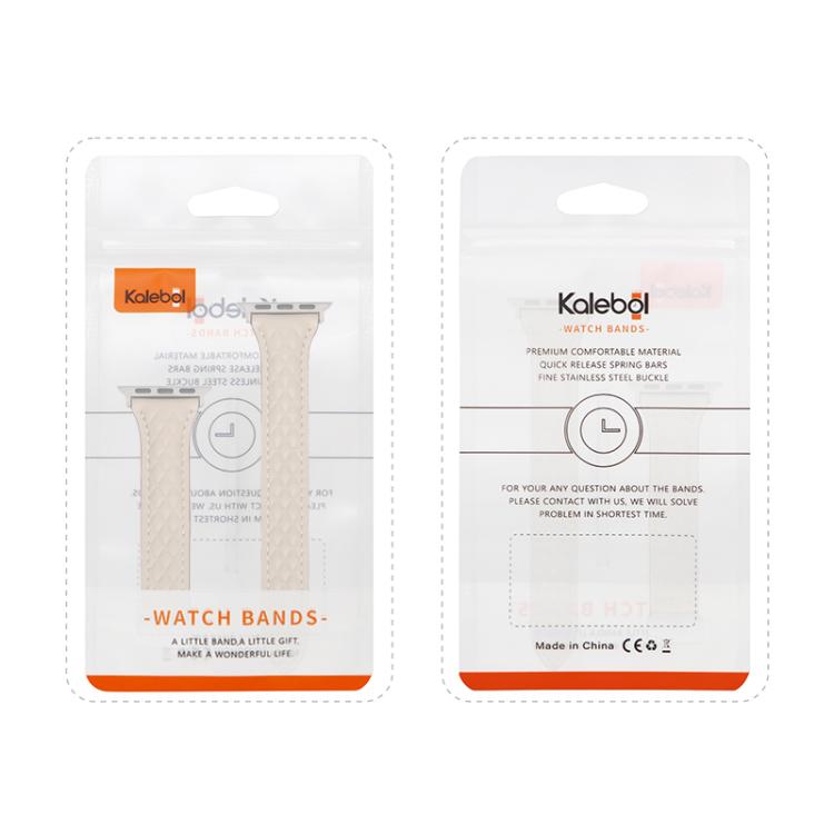 Kalebol Diamond Pattern Magnetic Buckle Leather Strap, For Apple Watch 46mm / 49mm / 45mm / 44mm, For Apple Watch 42mm / 41mm / 40mm / 38mm