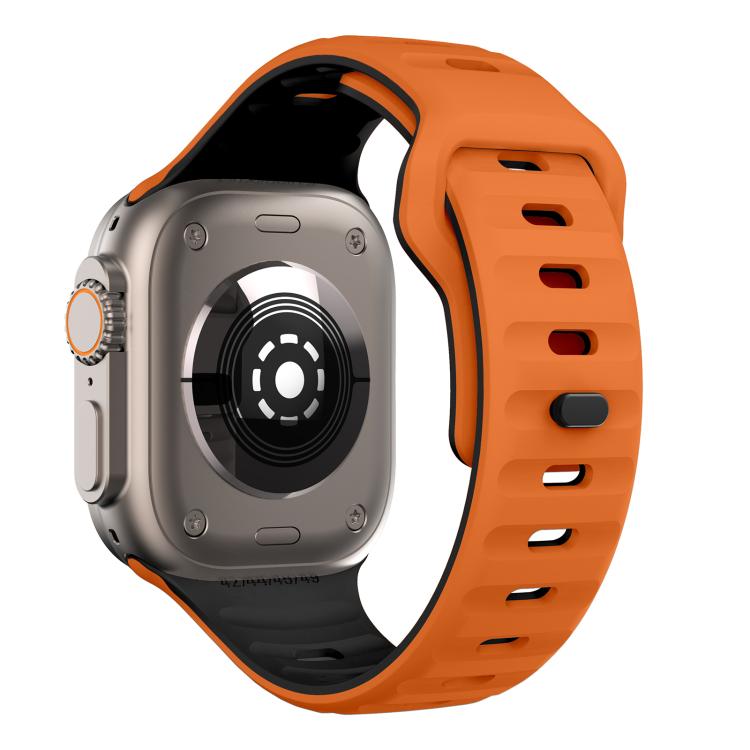 Kalebol Wave Reverse Buckle Two-color Silicone Strap, For Apple Watch 46mm / 49mm / 45mm / 44mm, For Apple Watch 42mm / 41mm / 40mm / 38mm