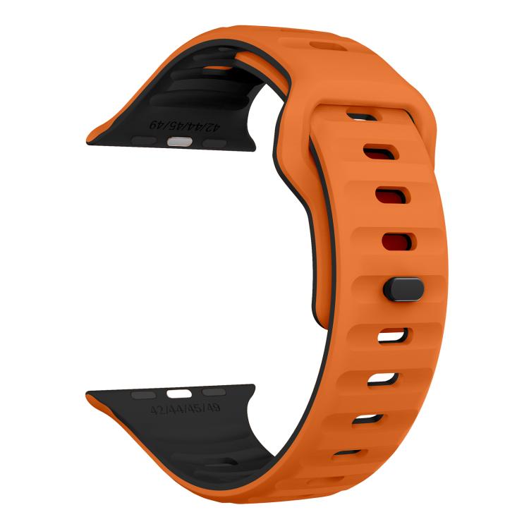 Kalebol Wave Reverse Buckle Two-color Silicone Strap, For Apple Watch 46mm / 49mm / 45mm / 44mm, For Apple Watch 42mm / 41mm / 40mm / 38mm
