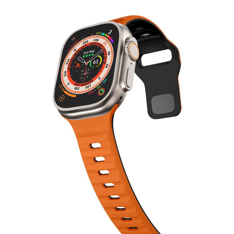 Kalebol Wave Reverse Buckle Two-color Silicone Strap, For Apple Watch 46mm / 49mm / 45mm / 44mm, For Apple Watch 42mm / 41mm / 40mm / 38mm