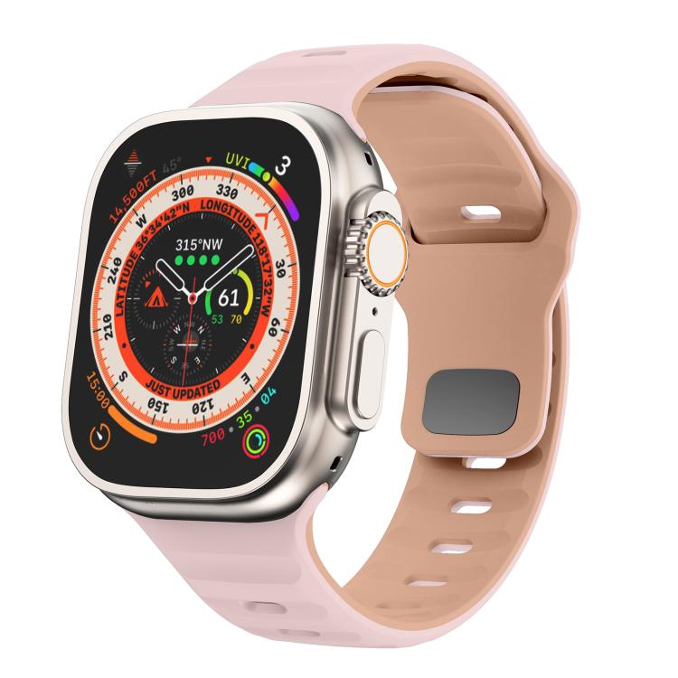 Kalebol Wave Reverse Buckle Two-color Silicone Strap, For Apple Watch 46mm / 49mm / 45mm / 44mm, For Apple Watch 42mm / 41mm / 40mm / 38mm