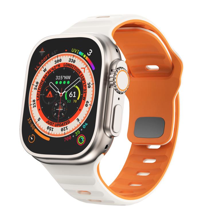 Kalebol Wave Reverse Buckle Two-color Silicone Strap, For Apple Watch 46mm / 49mm / 45mm / 44mm, For Apple Watch 42mm / 41mm / 40mm / 38mm
