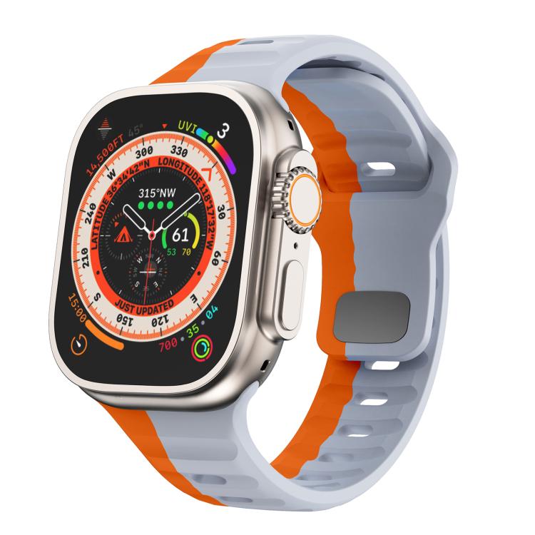 Kalebol Wave Reverse Buckle Two-color Silicone Strap, For Apple Watch 46mm / 49mm / 45mm / 44mm, For Apple Watch 42mm / 41mm / 40mm / 38mm