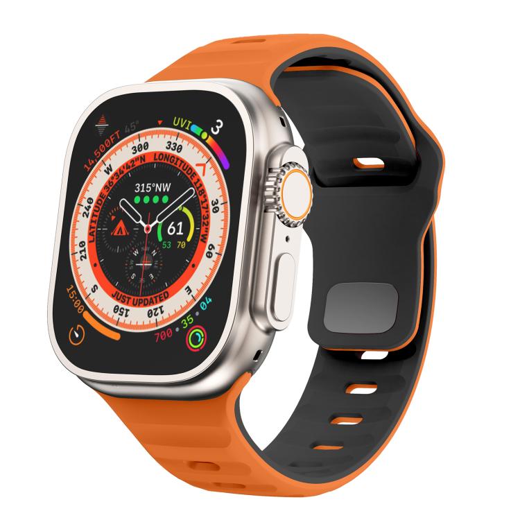 Kalebol Wave Reverse Buckle Two-color Silicone Strap, For Apple Watch 46mm / 49mm / 45mm / 44mm, For Apple Watch 42mm / 41mm / 40mm / 38mm