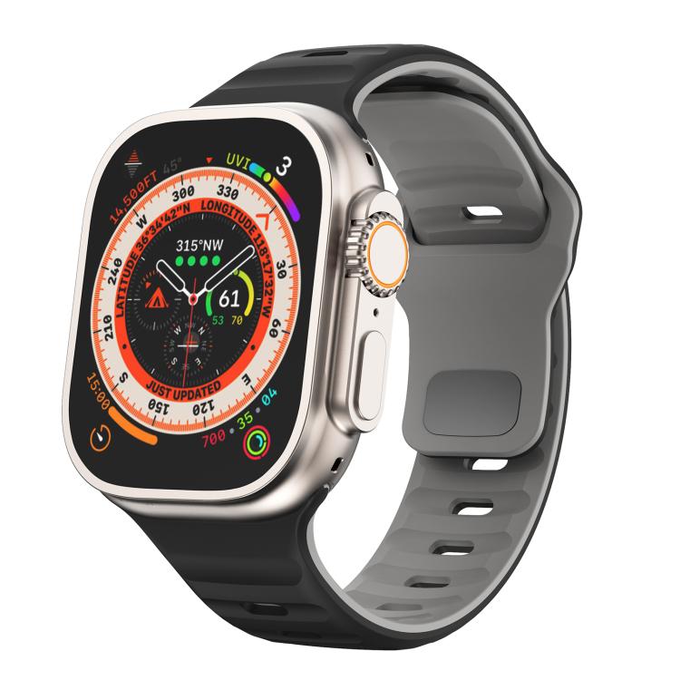 Kalebol Wave Reverse Buckle Two-color Silicone Strap, For Apple Watch 46mm / 49mm / 45mm / 44mm, For Apple Watch 42mm / 41mm / 40mm / 38mm