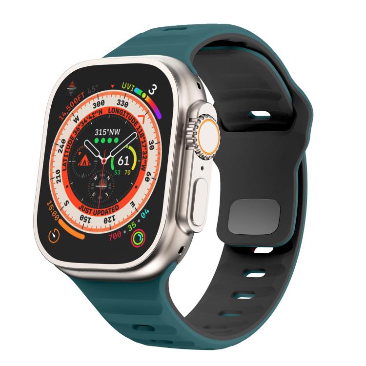Kalebol Wave Reverse Buckle Two-color Silicone Strap, For Apple Watch 46mm / 49mm / 45mm / 44mm, For Apple Watch 42mm / 41mm / 40mm / 38mm