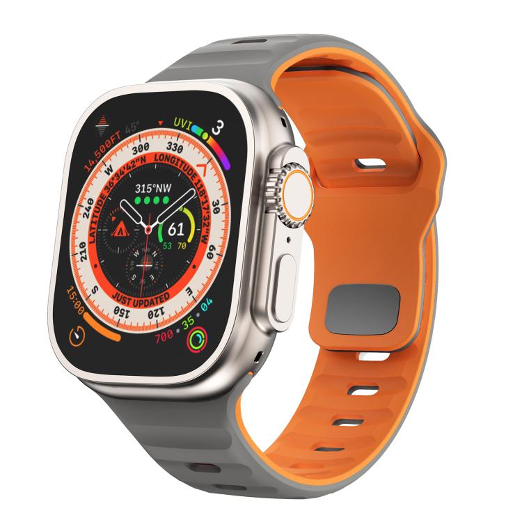 Kalebol Wave Reverse Buckle Two-color Silicone Strap, For Apple Watch 46mm / 49mm / 45mm / 44mm, For Apple Watch 42mm / 41mm / 40mm / 38mm